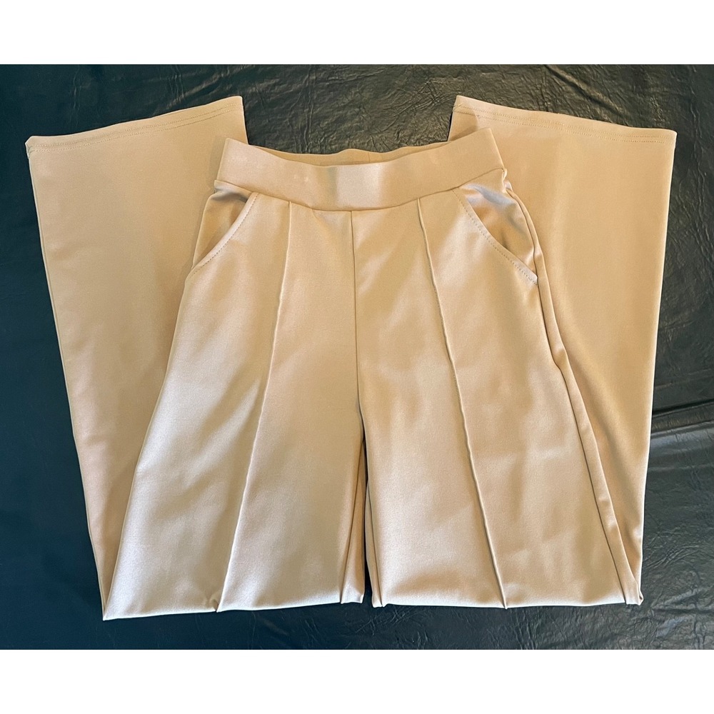 New Mix Stretch Pull On Brown Flare Leg Women's Pants Medium. FREE SHIPPING